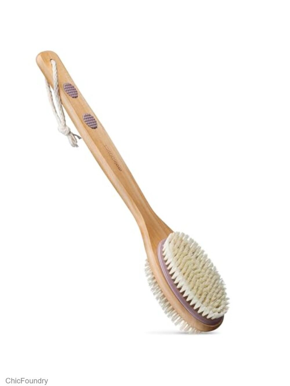 Back Scrubber Shower Brush Soft Stiff Bristles Non-Slip Handle 16.5 Inch